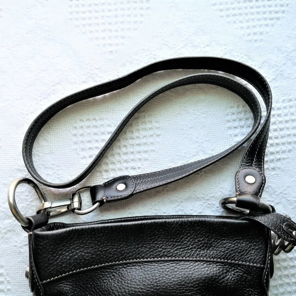 B. Makowsky‎ Giamma Black Pebbled Leather Crossbody